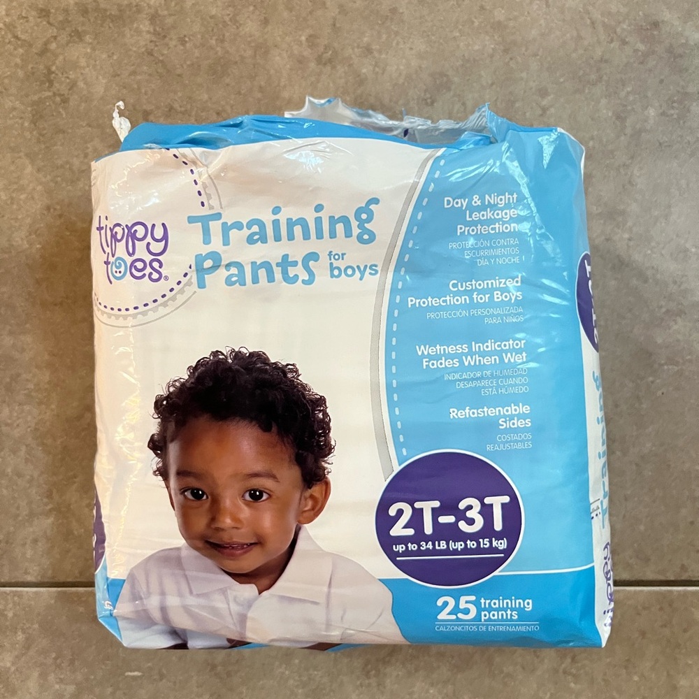 Tippy Toes Training Pants For Boys 2-3T Up To 34 lb Open Bag